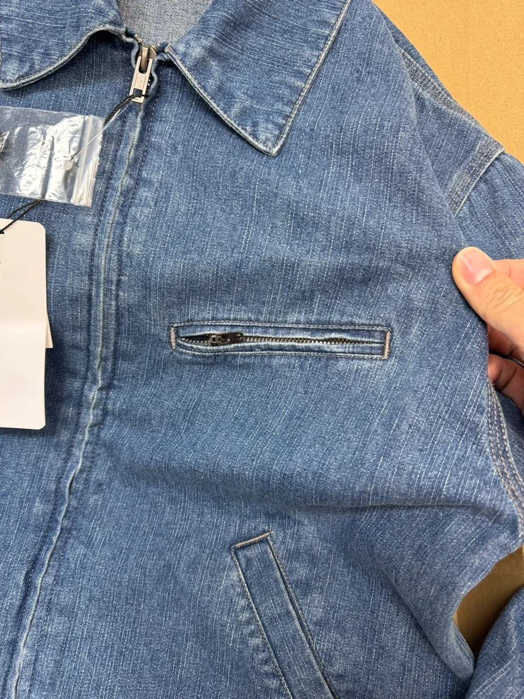 Zipper denim jacket men's American high street fashion brand versatile jacket