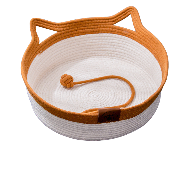 オールシーズン対応の籐製猫の巣、ガマ編みの猫の巣、半密閉型の犬の巣、猫のベッド、夏の涼しい巣のペット用品