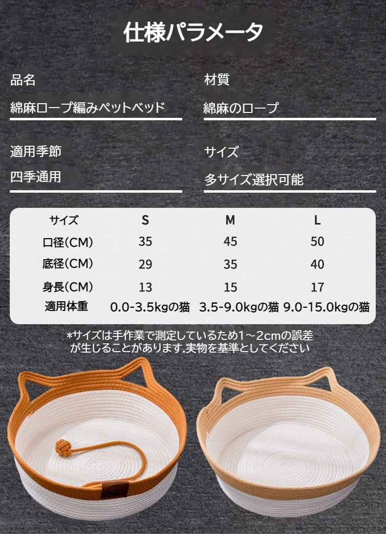 ガマ編みの猫の巣の編み目アップ