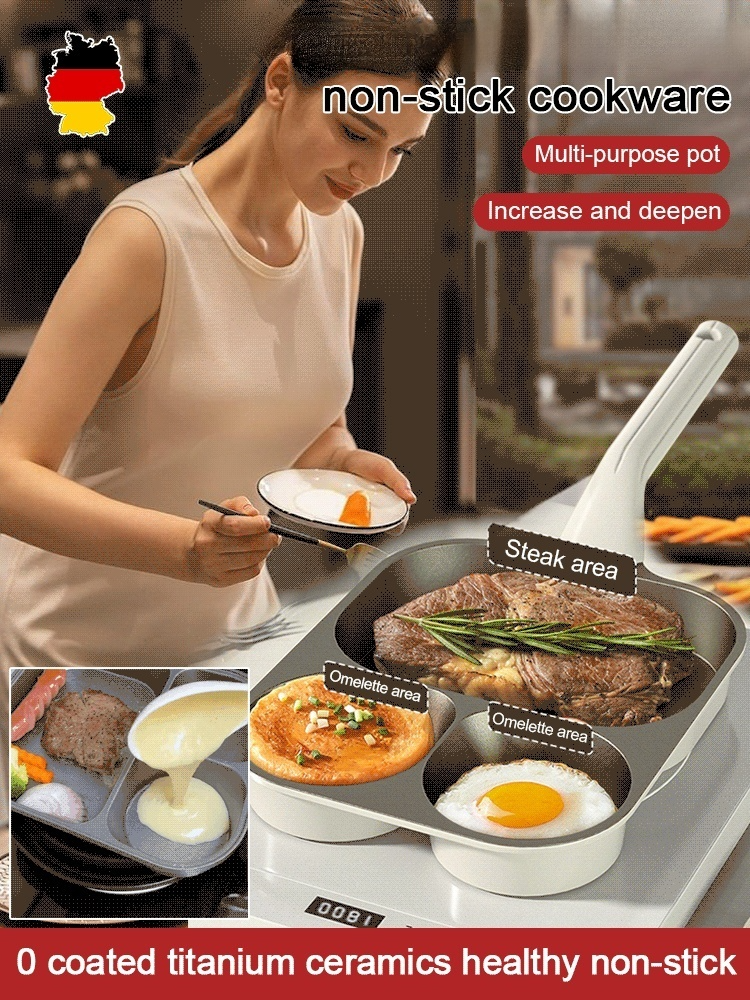 Uncoated partitioned healthy pot,Hand-forged nutritious non-stick pot
