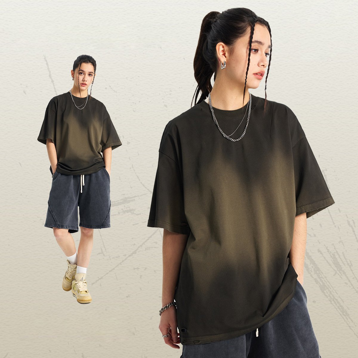 Eingelegte t-shirts aus dem sommer