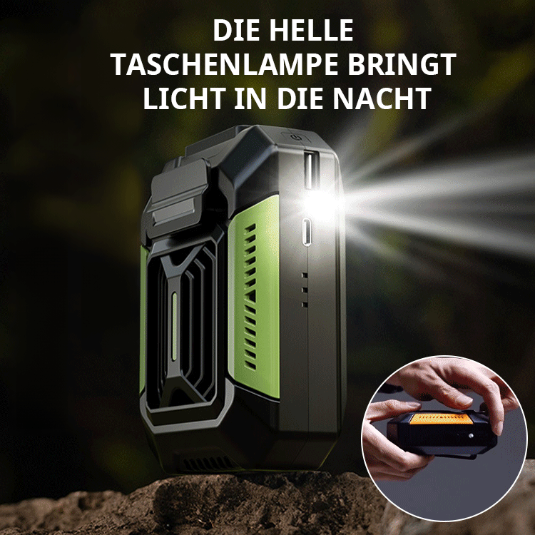 Outdoor Ganzkörper-Kühlgerät【Taschenlampe + Powerbank】mit Gürtel