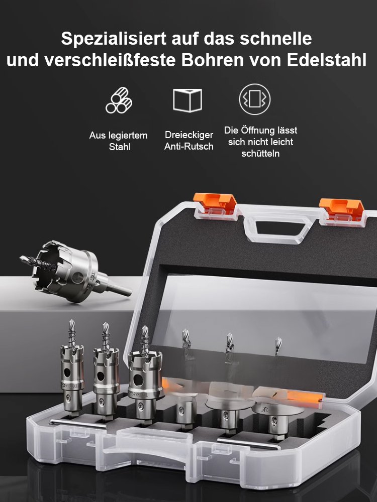 Lochöffner-Bohrer-Set aus Edelstahl