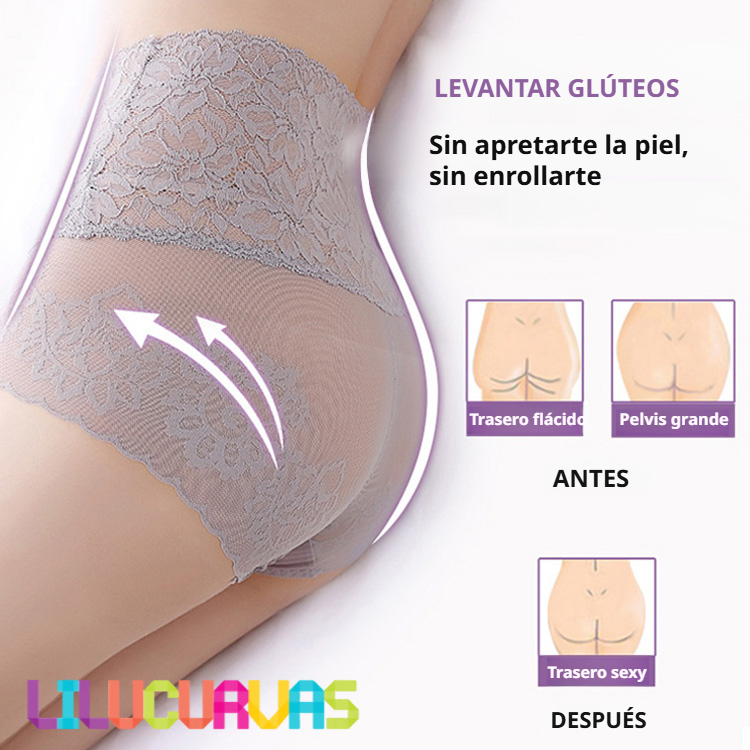 Braga de encaje sexy de talle alto para mujer