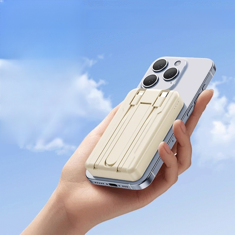 ที่ชาร์จไร้สายแบบแม่เหล็กพร้อมขาตั้งและสายชาร์จในตัว