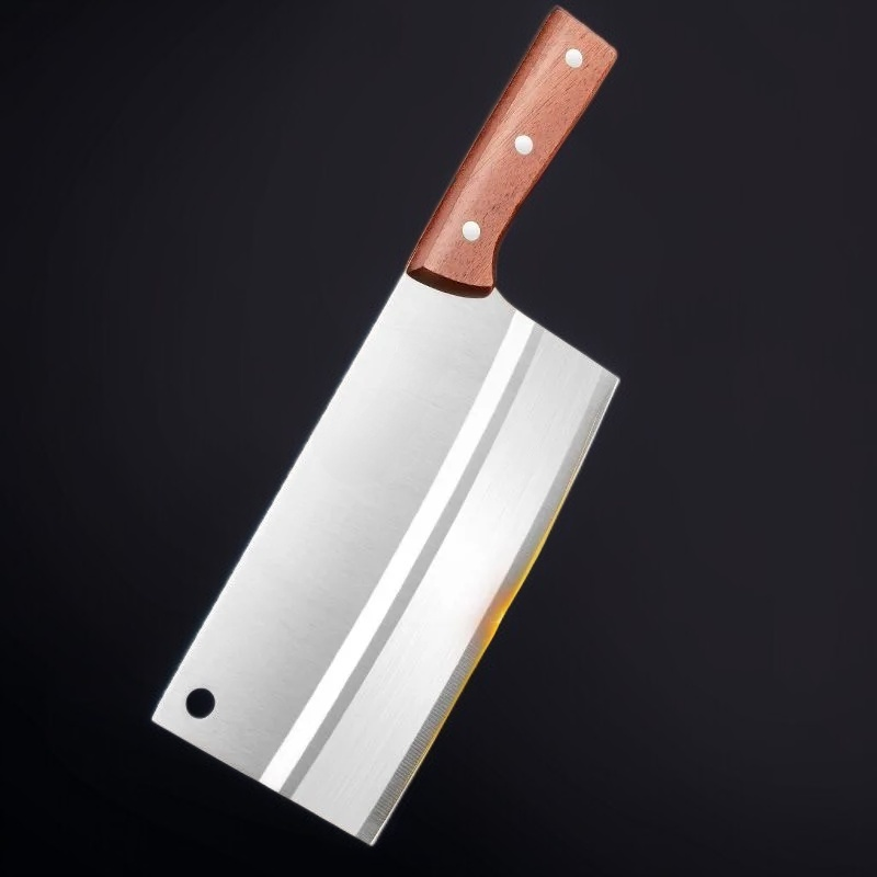 มีดทำครัวลายไม้สีเหลืองโบราณ