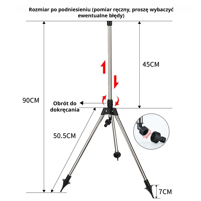 Zraszacz nawadniający zielony trawnik