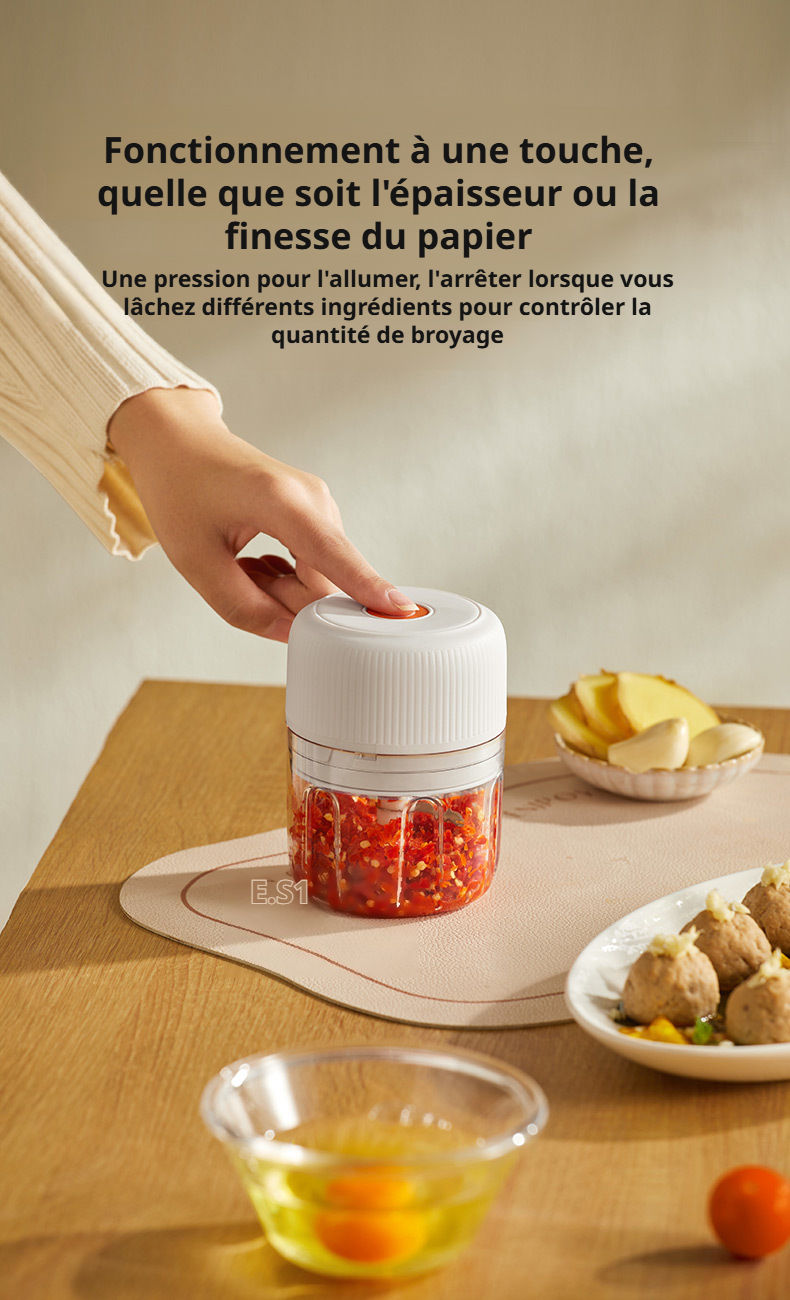 Hachoir électrique portable avec bol de 250 ml