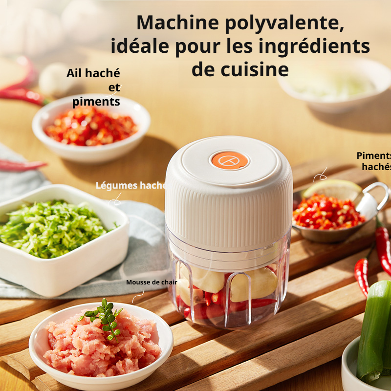 Machine à ail multifonction Contrôle sans fil Vitesse constante Capacité de 250 ml