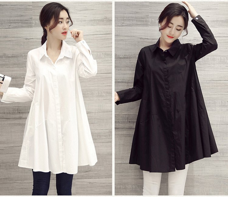 เสื้อเชิ้ตเดรสตัวยาว 