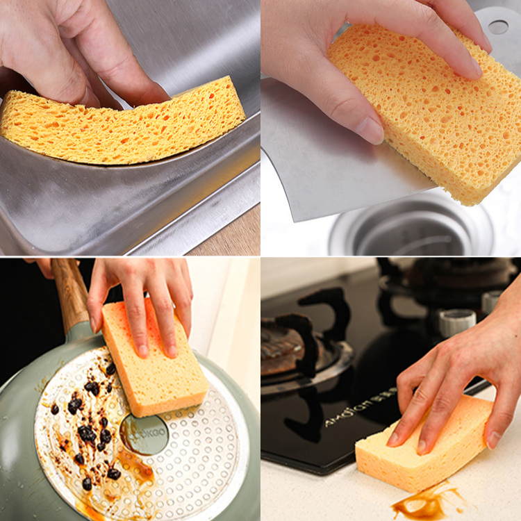 セルローススポンジ  吸水性が高い　洗浄力が高い　色落ちがしない　繊維くずが落ちない　油汚れを除去