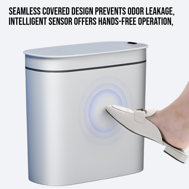 Intelligent covered garbage bin with seam