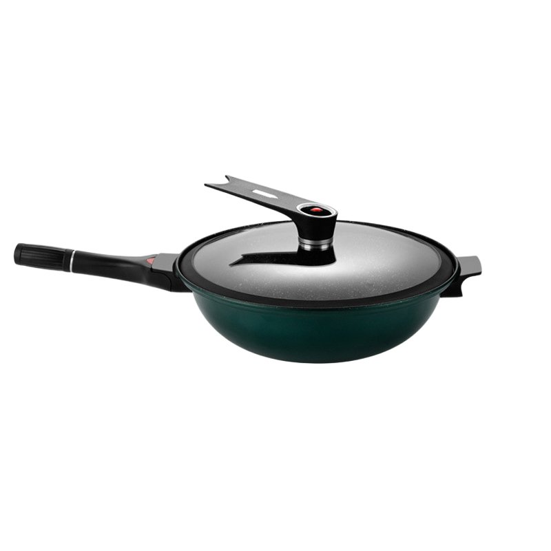 麥飯石マイクロプレスポットべたつきのない鍋