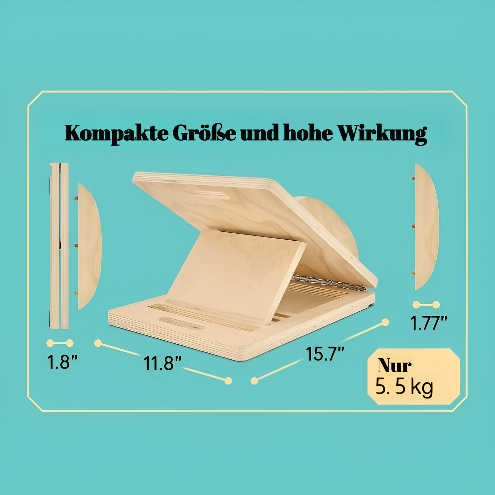 Holz-Stretchboard Fitness geneigtes Pedal Multi-Position einstellbar Achillessehne Wadenstrecker