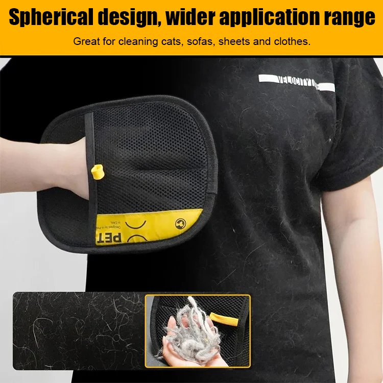 Two-way pet static hair removal gloves