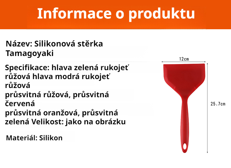 Snadno čistitelná silikonová špachtle na omelety