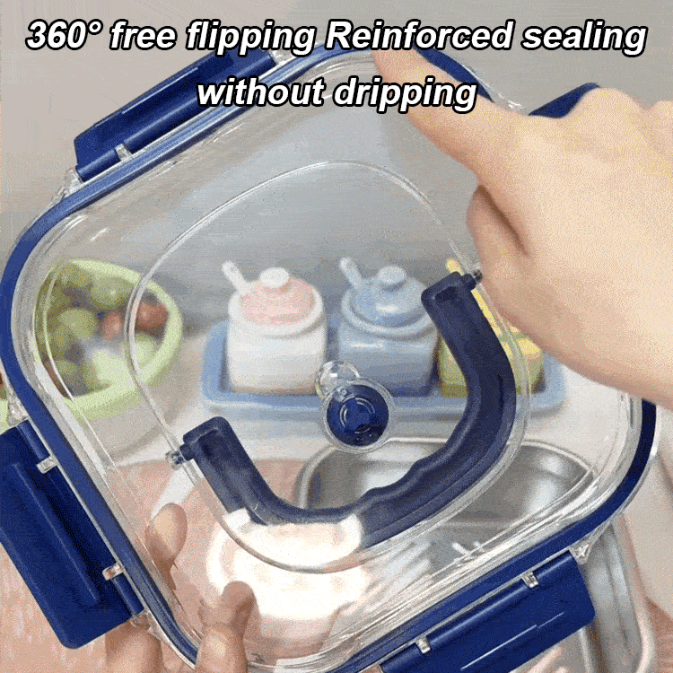 Thickened Stainless Steel Sealed Crisper Box with Handle