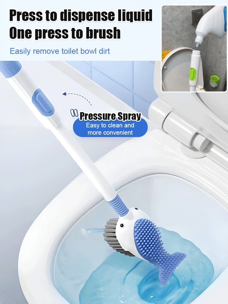 Suction Cup Liquid-Adding Toilet Brush