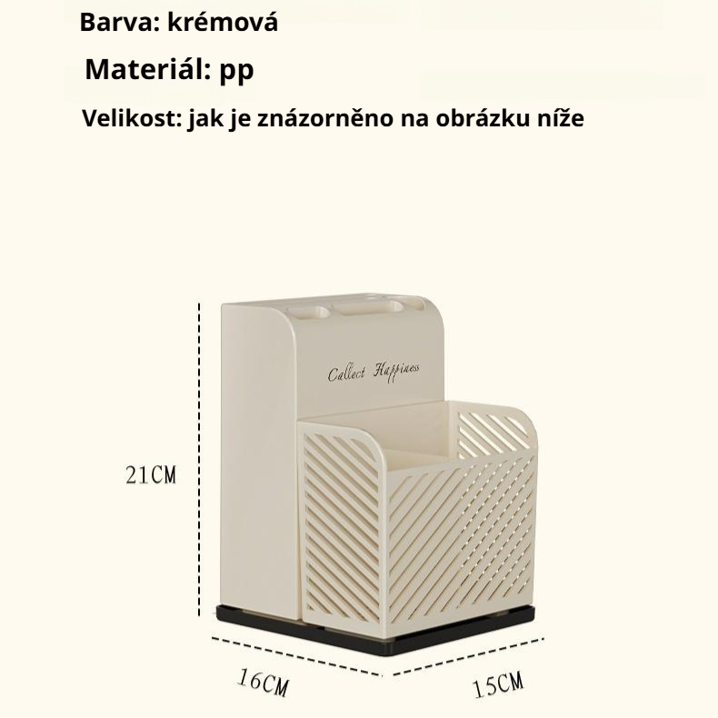 Krémový stojan na kuchyňské náčiní, držák na nože a hůlky, úložný organizér na stůl