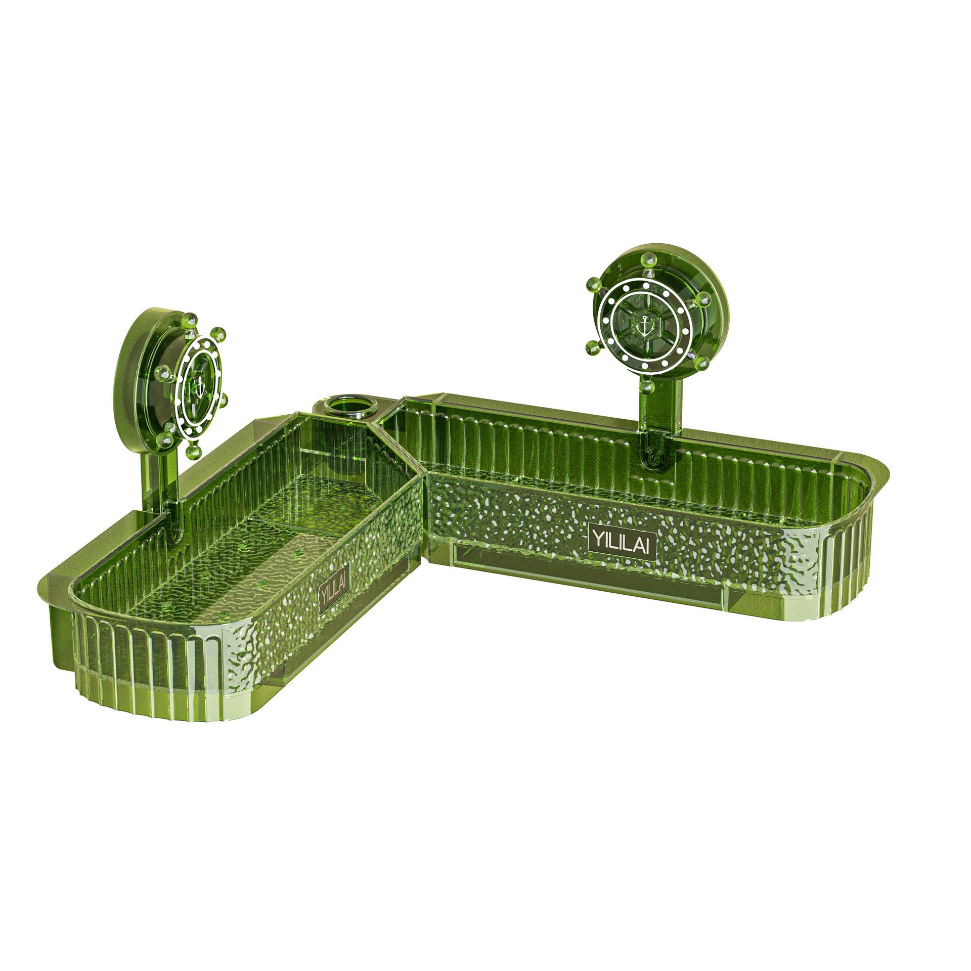 軽量回転式壁掛けシェルフ キッチンコーナーシェルフ 浴室ノーパンチ回転式耐圧棚