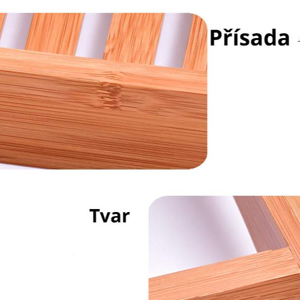 Bambusová protiskluzová vana polička pro koupelnu a toaletu