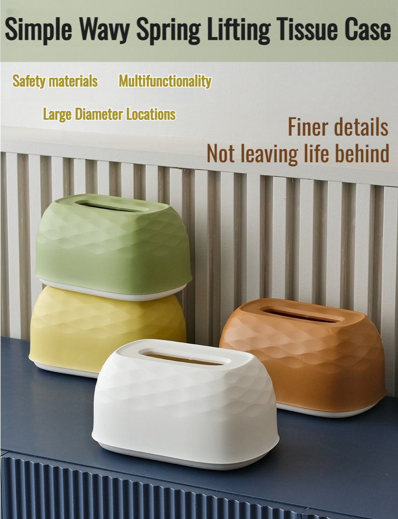 Lift the paper box Multifunctional water ripple desktop wallmounted tissue box Spring paper box