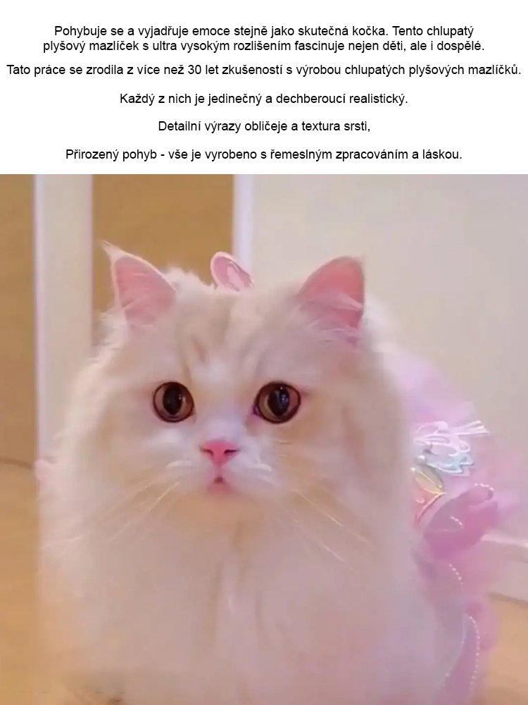 Simulovaná elektrická plyšová kočka