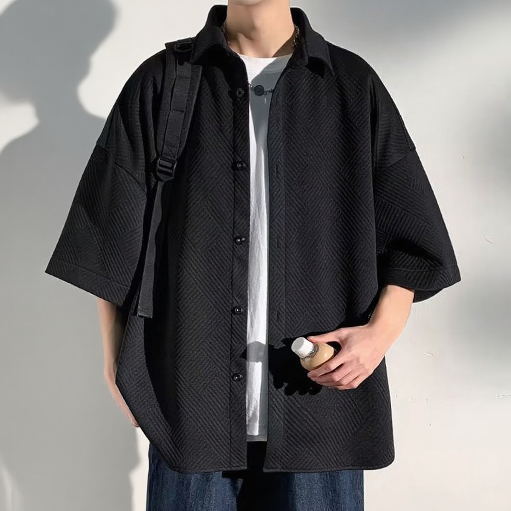 ワッフル半袖 大きいサイズの紳士服 レジャー 大きいサイズ ファッション 普段着