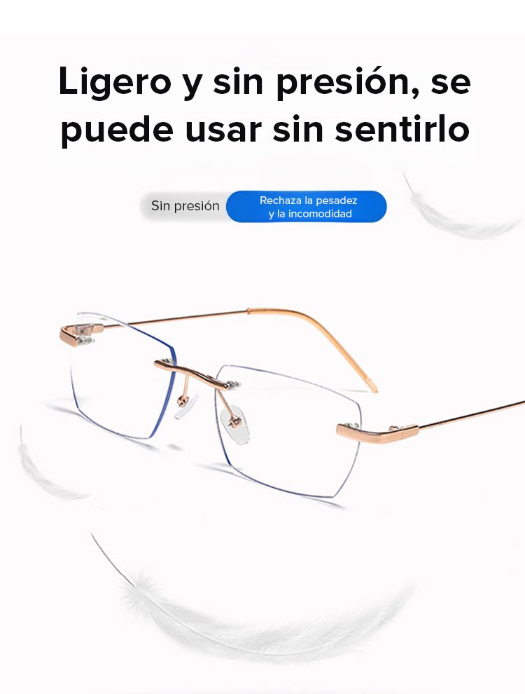 Eterlens Gafas de lectura sin marco con lentes fotocromáticos 【Unisex】