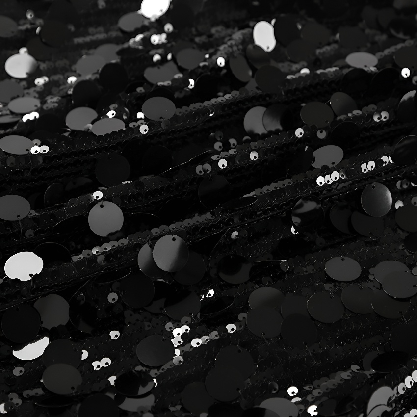 하이웨이스트 솔리드 컬러 스팽글 스커트