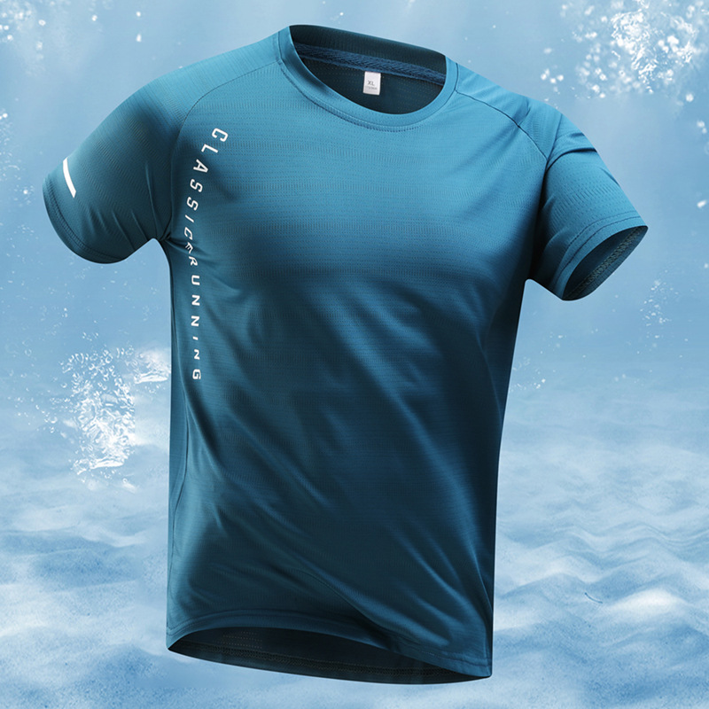남자 여름 아이스 속건 반팔 티셔츠 루즈핏 라운드 상의 반팔 티셔츠