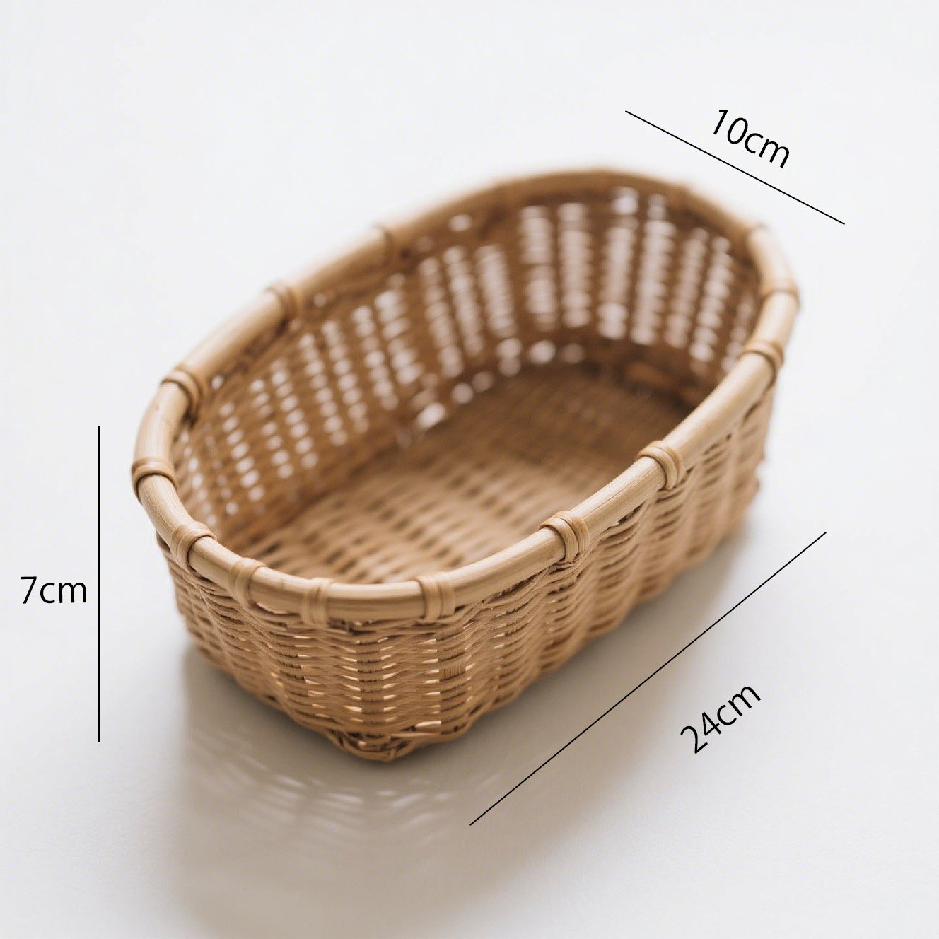 キッチンに並ぶ竹製バスケット4個セット