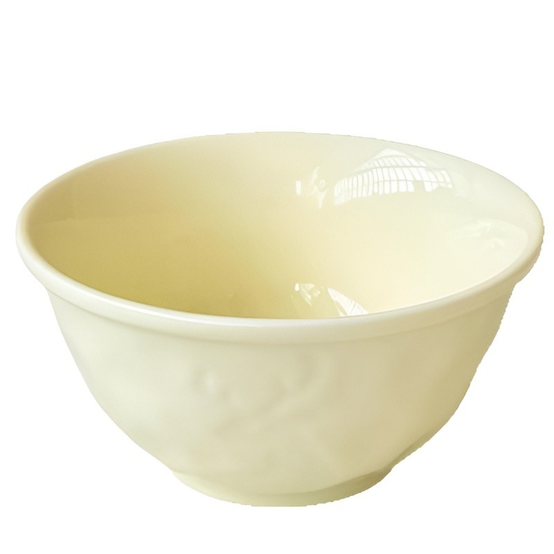 Domowy zestaw ceramicznych misek na ryż, mleko, deser i owoce w kremowym stylu