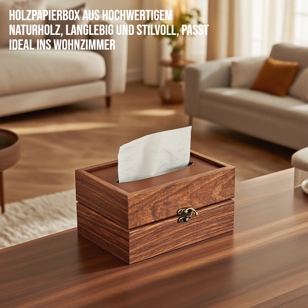 Holzpapierbox im Wohnzimmer