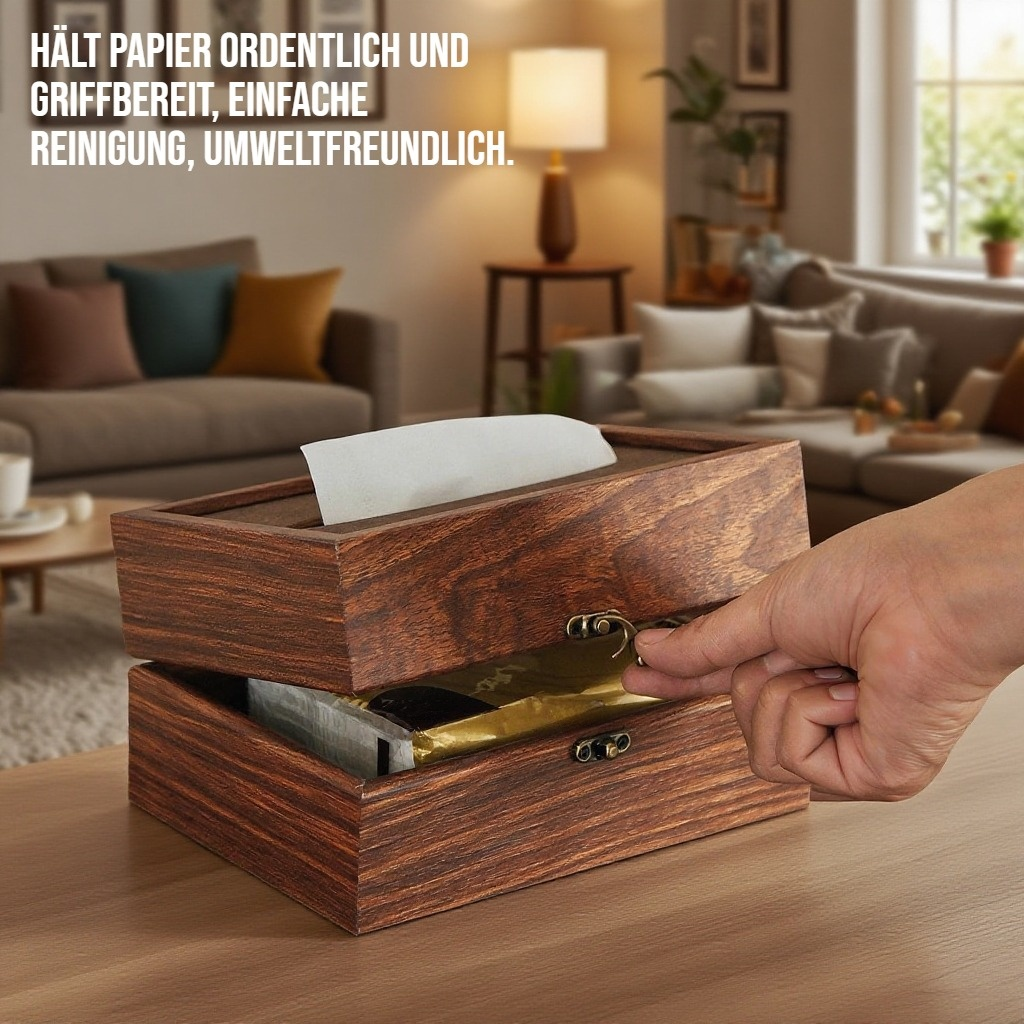 Holzpapierbox im Wohnzimmer