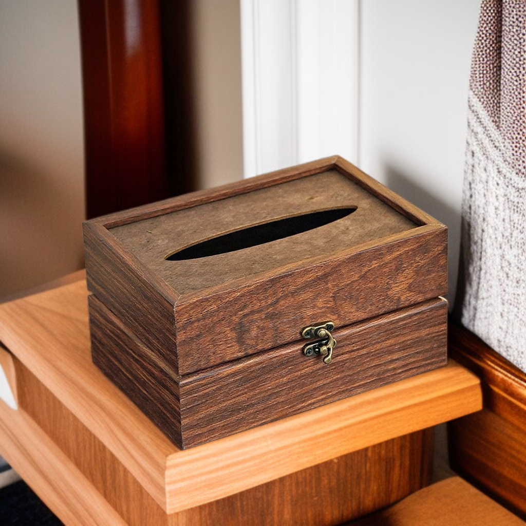 Holzpapierbox im Wohnzimmer