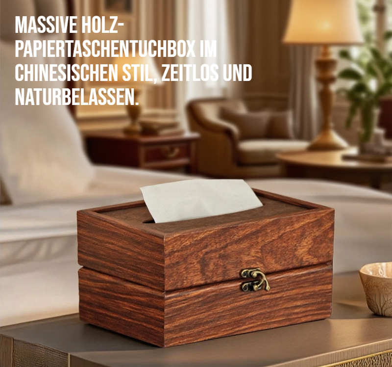 Detailansicht der Holzpapierbox mit natürlicher Maserung