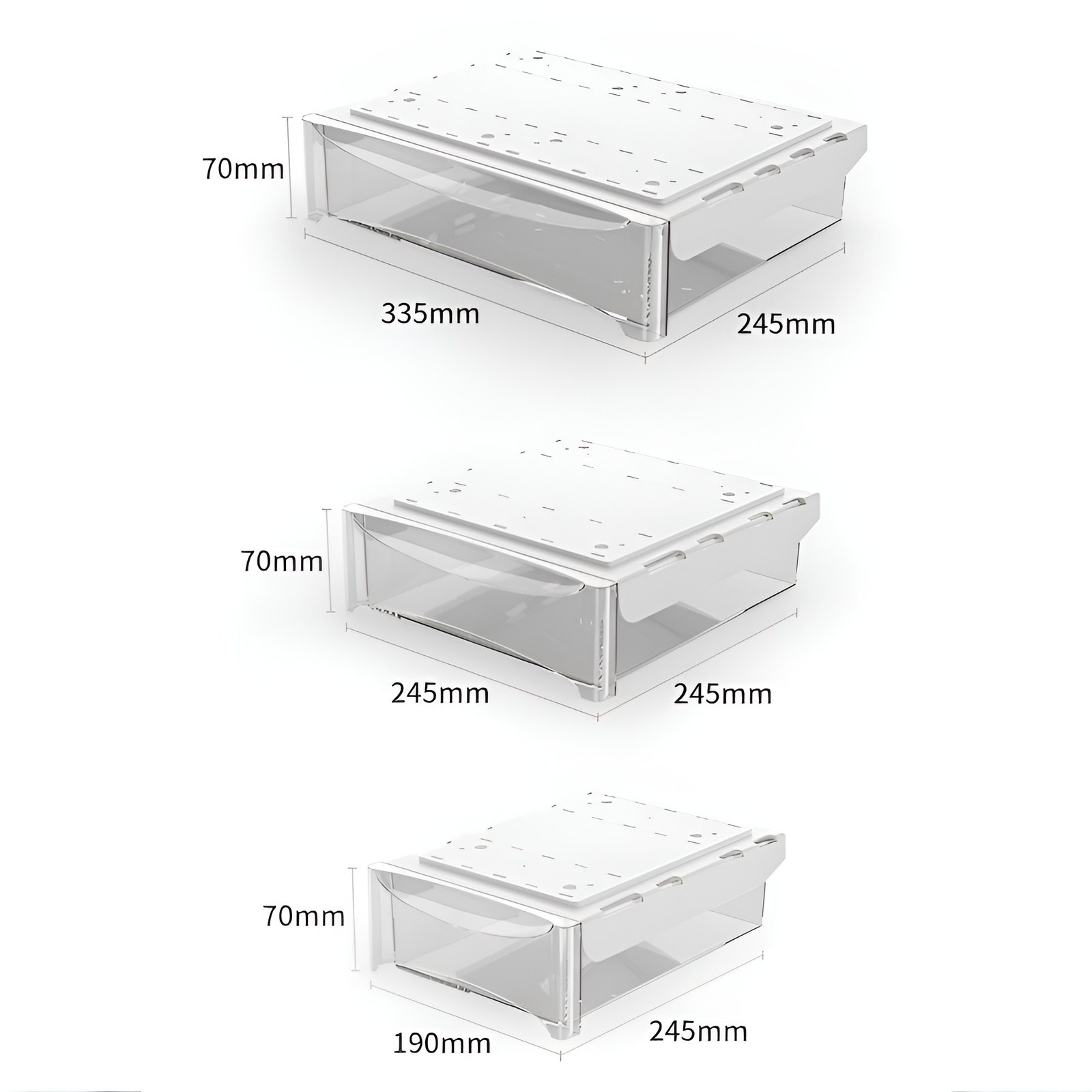 Die Schublade unter dem Tisch verfügt über einen Balken, der ohne Nägel oder Stanzen angehoben werde