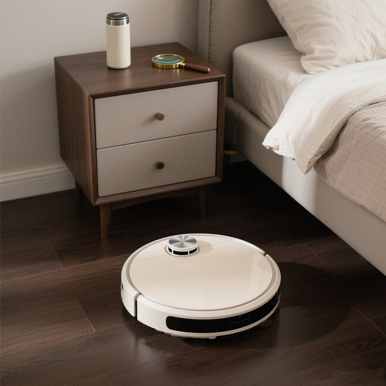 Robot inteligent pentru măturat podeaua din sufragerie