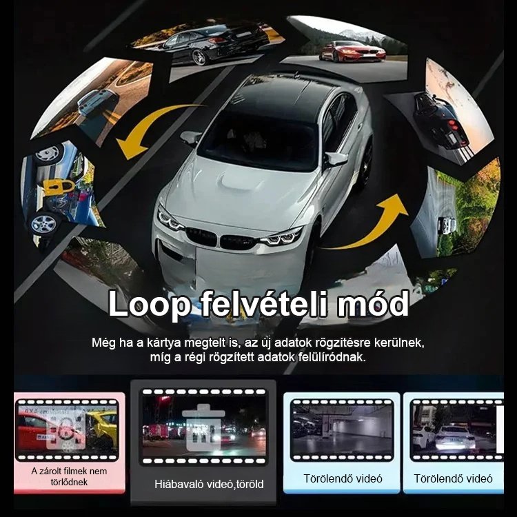 Hármas felvételű, nagy felbontású WiFi vezetési rögzítő