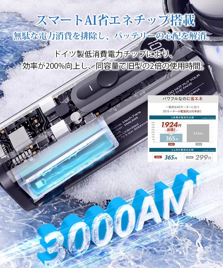 ポータブルハンディ冷却ファン