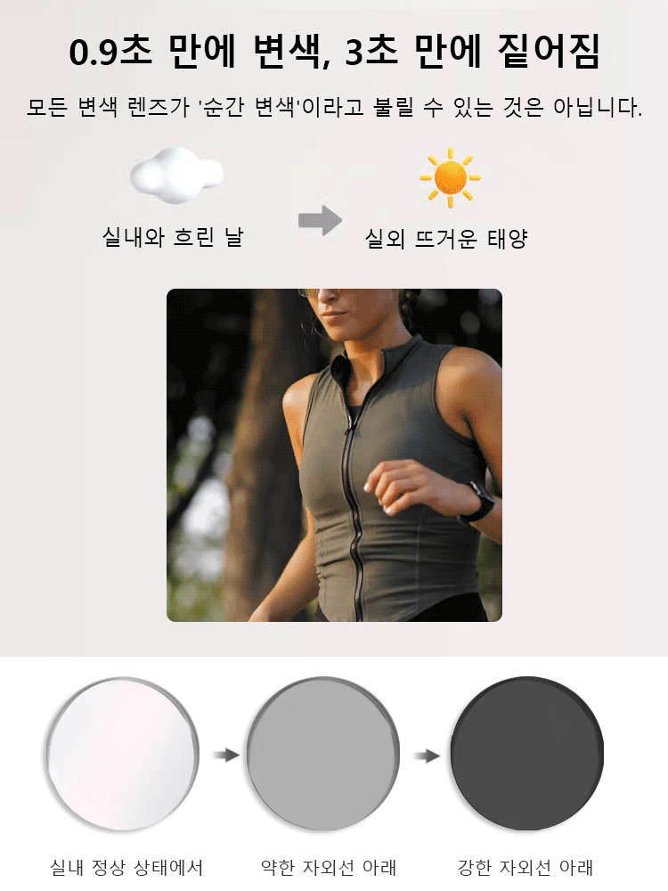 변색 스포츠 선글라스