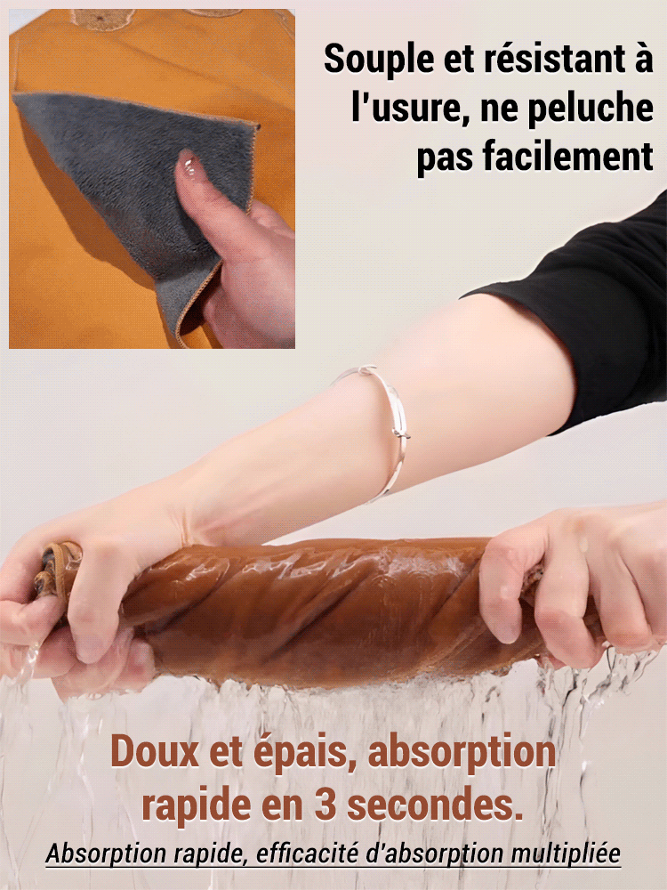 Chiffon en daim double face avec broderie d'ours sans filigrane ni perte de poils.