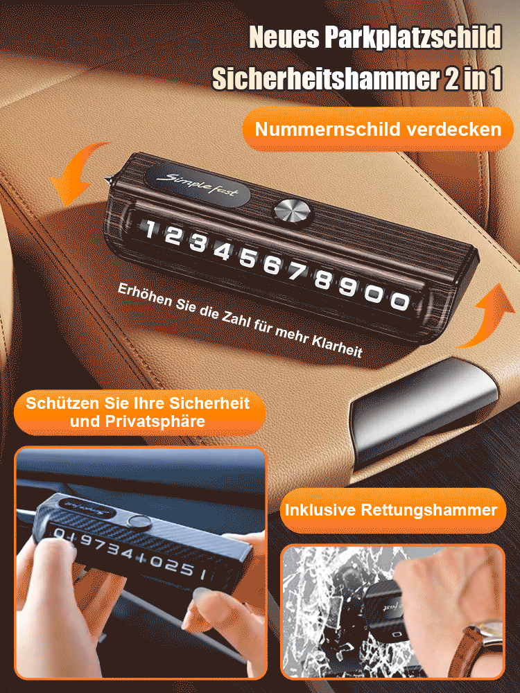 Parknummern Rollensicherheits Hammer ein Muss für das Auto