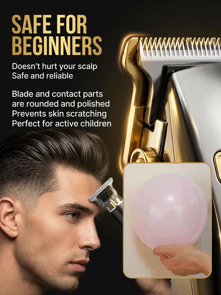 [Silent and non-clamping] Electric hair clipper with engraved pomade head