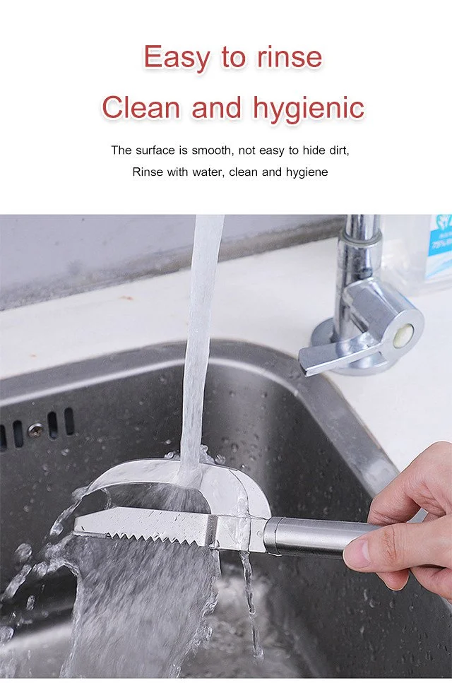 High-quality stainless steel fish scaler in action