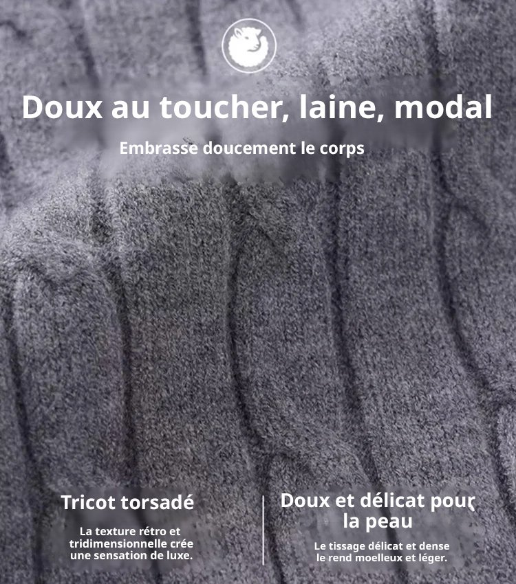 Pull torsadé classique