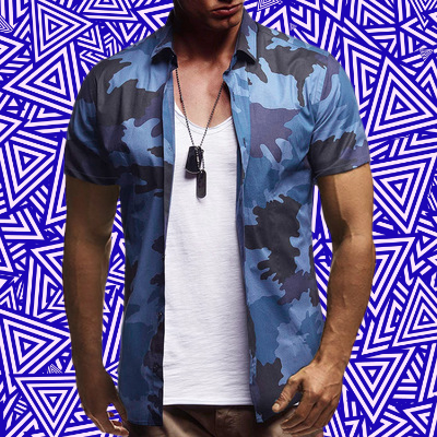 迷彩柄半袖シャツ