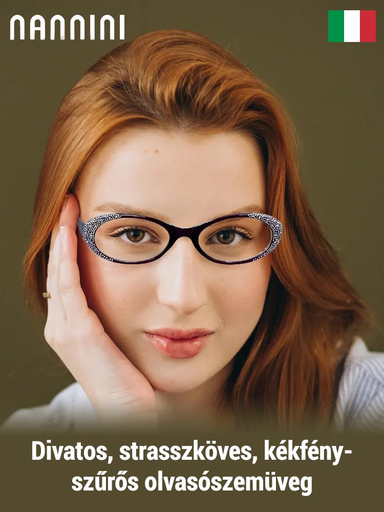【Hölgyeknek készült】Divatos, strasszköves, kékfény-szűrős olvasószemüveg