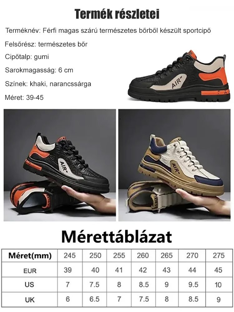 Csúszásgátló kopásálló lélegző sportcipő férfiaknak